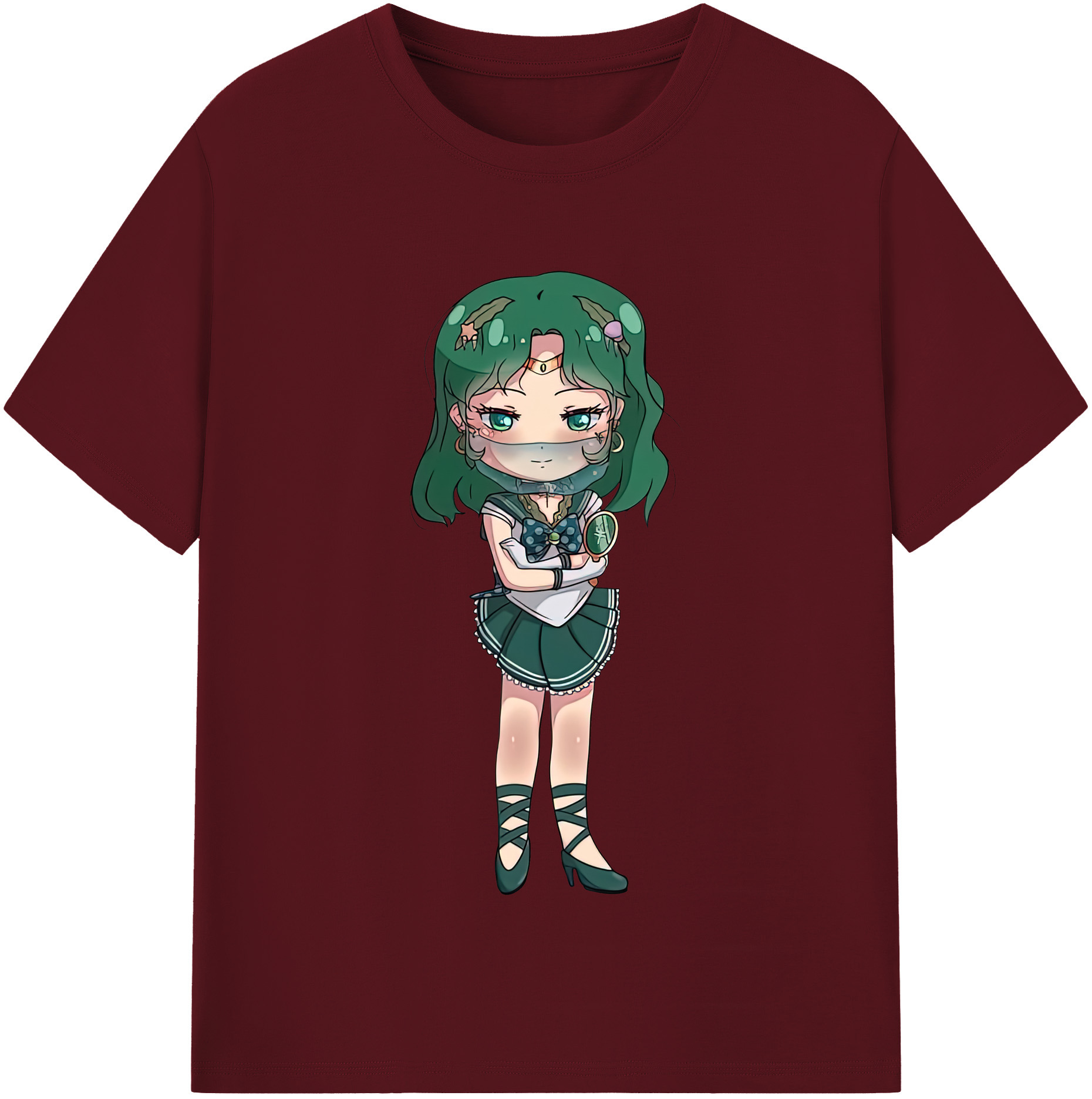 （画像用） 美少女戦士セーラームーン 海王 みちる（かいおう みちる） Sailor Moon Kaiou Michiru 綿100％半袖Tシャツ（フロントプリント）